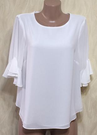 Белая нарядная блуза свободного кроя new look, р.10-12
