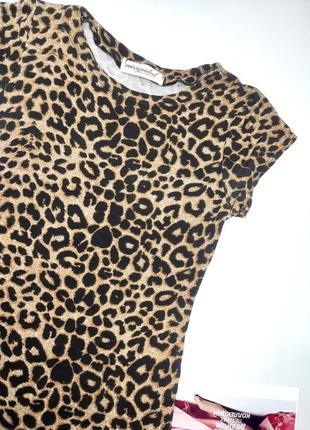 Платье мини женская в леопардовый животный принт коричневого цвета от бренда missguided s3 фото
