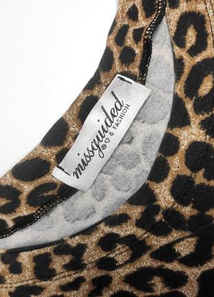 Платье мини женская в леопардовый животный принт коричневого цвета от бренда missguided s4 фото