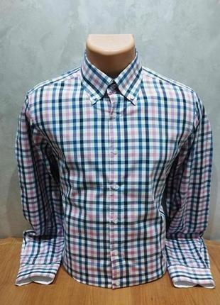 Бескомпромиссного качества классическая хлопковая рубашка в клетку успешного немецкого бренда оlymp.