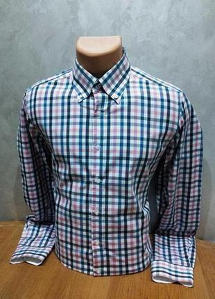 Бескомпромиссного качества классическая хлопковая рубашка в клетку успешного немецкого бренда оlymp.2 фото