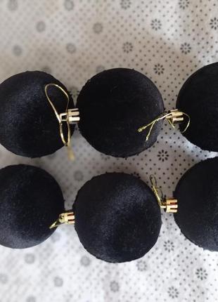 Набор бархатных новогодних шариков 6 шт handmade.7 фото