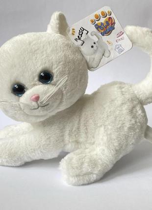 Мягкая игрушка белый котик кот котёнок