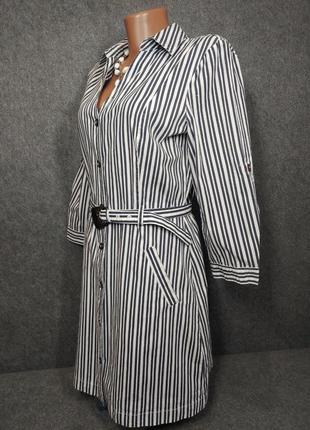 Котонове напівприталене плаття в вертикальну смужку 46 розміру2 фото