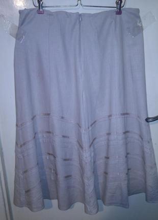 Льняная-лён-коттон,нюдовая,женственная,юбка,большого размера,marks&spencer6 фото