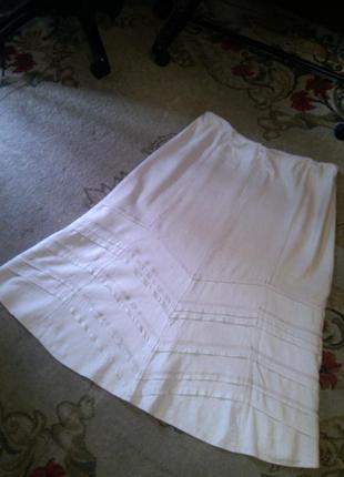Льняная-лён-коттон,нюдовая,женственная,юбка,большого размера,marks&spencer8 фото