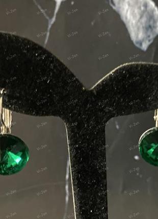 Сережки з кристалами swarovski, сережки з кристалами сваровскі, французька застібка.1 фото