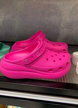 Крокс класссек краш клог розовые crocs classic crush clog juice