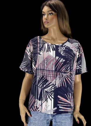 Стильная брендовая блузка "papaya" с растительным принтом. размер uk14.