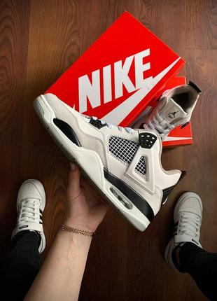 Кроссовки женские nike air jordan retro 4 fleece termo white &amp; light gray3 фото