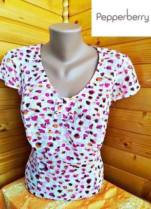 75.яркая легкая блузка в разноцветный принт английского бренда pepperberry