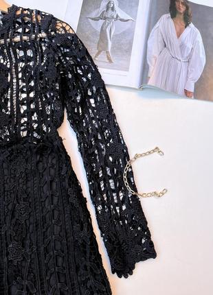 Кружевное мини платье с длинными рукавами2 фото