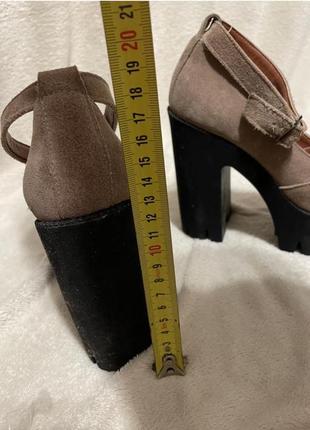 Женски замшевый туфли, босоножки на каблуке,туфли с ремешком9 фото