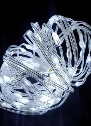 Гірлянда електрична  роса люкс 100led
білий 10 м (крупна лампочка)1900-03 +usb,пульт