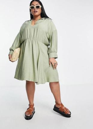 Стильное оливковое платье от бренда асос, р. 18-201 фото