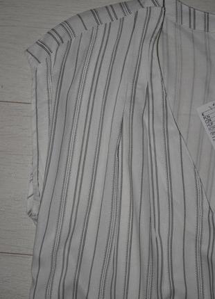 10/14 м/l-xl новая натуральная женская блузка блузка с треугольным вырезом полоска6 фото