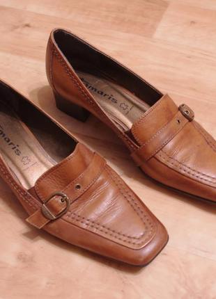 Фірмові туфлі коричневі шкіра куплені на розпродажі -р. 38 - tamaris