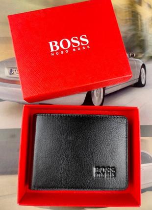 Кожаный мужской кошелек в стиле boss босс