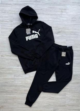 Сша! оригинальные теплые мужские спортивные костюмы puma ess fz big logo на флисе1 фото