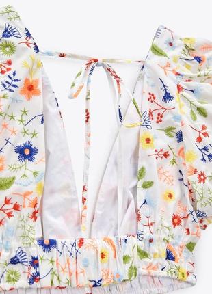 Блуза с вышивкой zara, оригинал, размер m пойдет на s7 фото