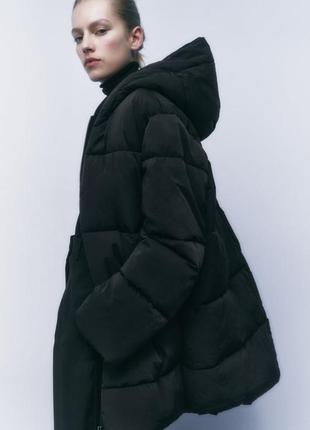 Водовідштовхуючий стьобаний пуховик zara2 фото