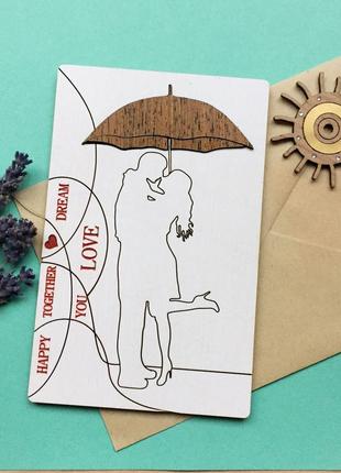 Листівка-валентинка ручної роботи для закоханих3 фото