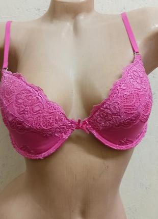 Nbb уценка бюстгальтер лифчик малиновый на съёмном пушапе с кружевом размер 65b