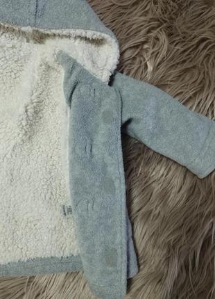 Детская удлиненная куртка с капюшоном и карманами. george 6-9 месяцев. унисекс3 фото