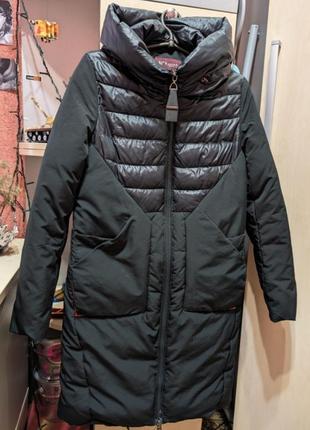 Натуральный теплый зимний пуховик куртка пальто