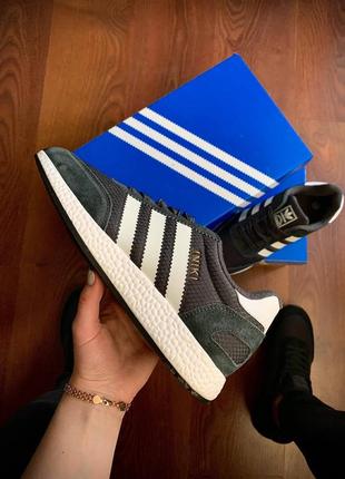 Кроссовки женские adidas originals iniki fleece termo dark gray &amp; black7 фото