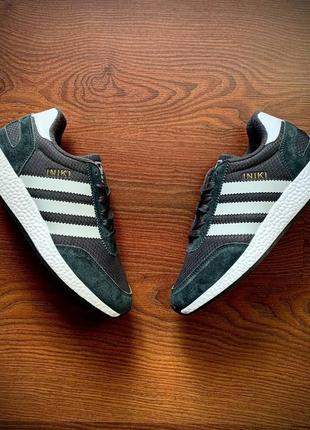 Кроссовки женские adidas originals iniki fleece termo dark gray &amp; black6 фото