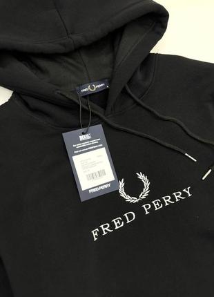 Худи на флисе fred peryy с вышитым лого.4 фото