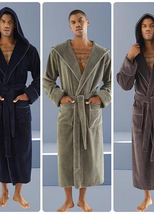 Велюровий махровий халат з капюшоном 7230