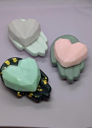 Мыло сердце, валентинка, подарочный набор, мыло ручной работы