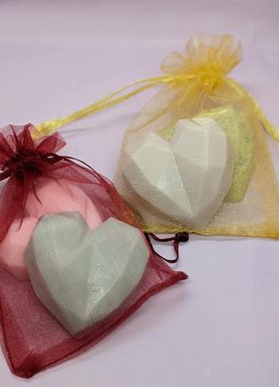 Мыло сердце, валентинка, подарочный набор, мыло ручной работы