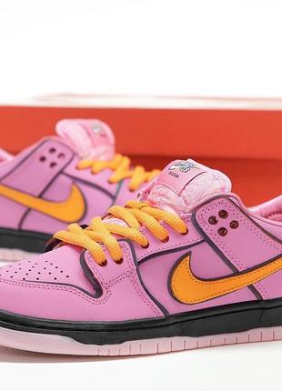 Женские кроссовки nike sb dunk low x powerpuff girls#найк