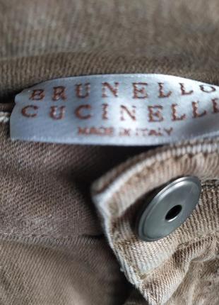Джинси brunello cucinelli кольору хакі з ланцюжком моніль4 фото