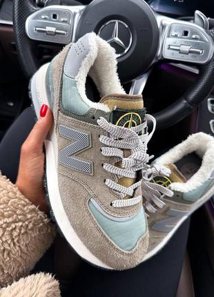 Зимние мужские замшевые кроссовки с мехом в стиле new balance 574 🆕 нью баланс 5743 фото