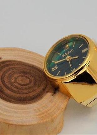 Часы-кольцо на палец кварцевые (с зеленым циферблатом) арт. 03463