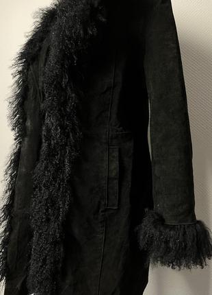 Пальто куртка дубленка с искуственным мехом винтаж vintage y2k3 фото