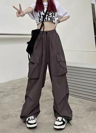 Стильные трендовые женские брюки карго свободного кроя 💘4 фото