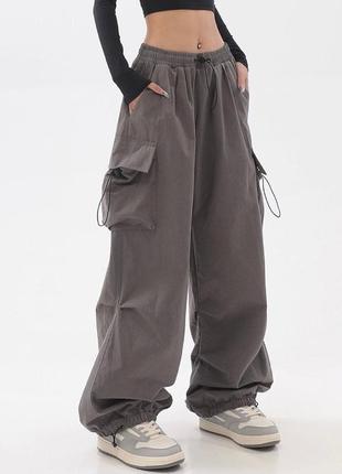 Стильные трендовые женские брюки карго свободного кроя 💘5 фото