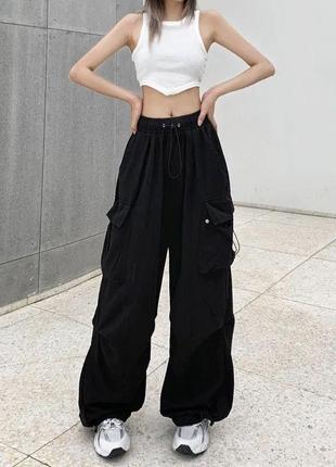 Стильные трендовые женские брюки карго свободного кроя 💘2 фото