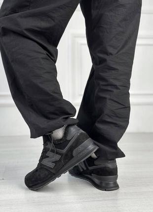 Зимові жіночі замшеві кросівки з хутром в стилі new balance 574 🆕 нью баланс 5747 фото