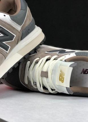 Кроссовки мужские натуральная замша new balance 574 classic светло-коричневые2 фото