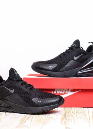 Распродажа! nike air max 270 черные мужские кроссовки сетка качественные легкие на баллоне найк весенние летние8 фото