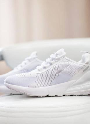 Распродажа! nike air max 270 белые мужские кроссовки текстильные найк легкие весенние летние4 фото