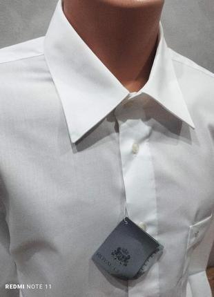 Эстетическая белая хлопковая рубашка немецкого бренда royal class. новая, с биркой.3 фото
