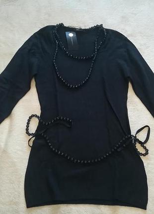 Шерстяной джемпер roccobarocco с кристаллами. sandro maje