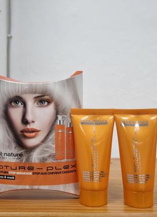 Abril et nature мини-набор nature plex для восстановления волос шампунь 30 мл + маска для волос 30 мл